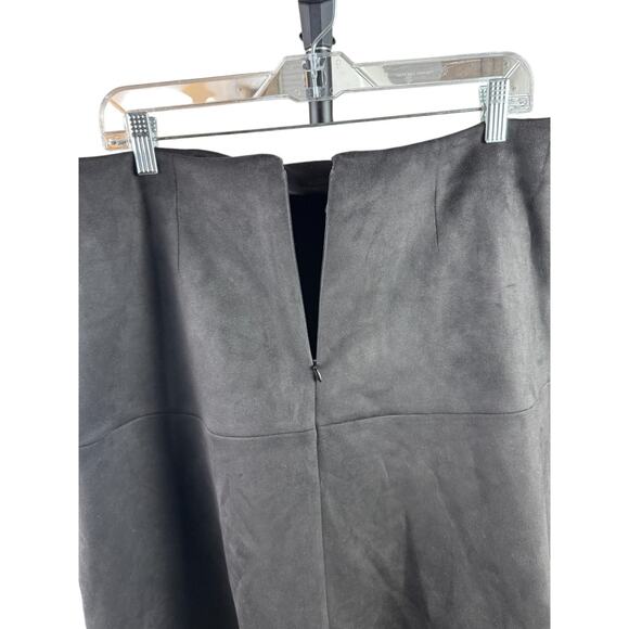 Anne Klein Womens Faux Suede Flared Skirt Black Size 8 NWT Knee Length - Picture 11 of 12